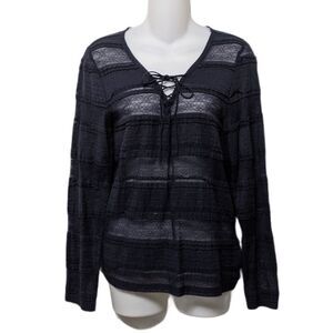 Denim & Supply Ralph Lauren Black Lace-Up Top